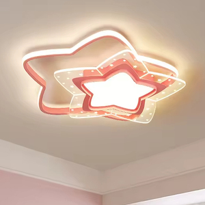 Lámpara de <span class=keywords><strong>Techo</strong></span> LED Creativa con Forma de <span class=keywords><strong>Estrellas</strong></span> Rosadas para Dormitorio, Sala de Estar, Restaurante, Habitación Infantil, la Más Vendida al por Mayor - Product Image 1