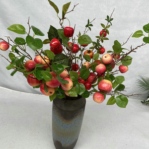 Branches d'arbres fruitiers artificielles Queyiyi avec feuilles et pommes vertes pour la décoration intérieure et les accessoires de photographie - Product Image 2