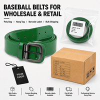 Ceinture de sport classique en cuir PU brillant personnalisable avec boucle ardillon réglable pour uniforme de baseball et softball, pour jeunes et adultes, vente en gros