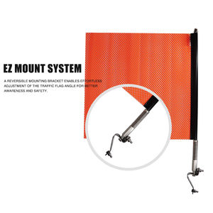 FMCSA 393.87 Approved Polyester Jersey Mesh Safety Flag with Mounting <b>Kit</b> Safety Flag with Stainless Steel Rod - Product Image 5