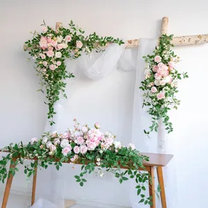 Artificial Flower Shop Silk Flowers Blush Pink Roses Wedding Centerpieces And Table Decorations Flower Arch For Wedding Backdrop