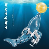 Jouet aquatique pour enfants en plastique, télécommandé, simulation de dauphin oscillant, double hélice, électrique, avec lumière