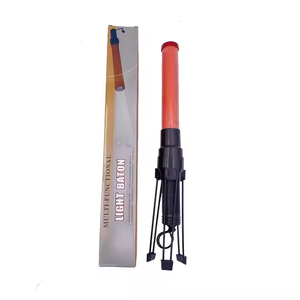 2x bâtons de signalisation LED à piles avec trépied, fonction lampe torche, bâton de signalisation routière - Product Image 1