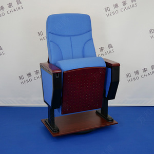 Silla de Auditorio Manwa Expo HB670 Azul Rey Madera de Palisandro con Reposabrazos para Teatro y Sala de Conferencias - Product Image 1