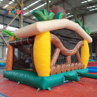 WINSUN Château Gonflable Commercial pour Enfants, Thème Singe, pour Extérieur, Idéal pour Fêtes et Location en Jardin