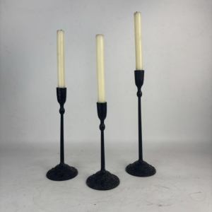 Decorwell Bộ 3 Thanh Lịch Mộc Mạc Màu Đen Sắt Handmade Đa-Chức Năng Nến Chủ Sở Hữu Trang Trí Nội Thất Bảng Trung Tâm - Product Image 2