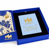 Luxuriöse Maßgefertigte Königsblaue Buchförmige Starre Geburtstagsgeschenkbox mit Goldenem Blumendesign für Personalisierte Geschenkverpackung
