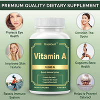 Rosebest, fournisseur chinois certifié GMP, vente en gros, OEM, marque privée, supplément naturel en capsules molles de vitamine A 3000 MCG, en vrac