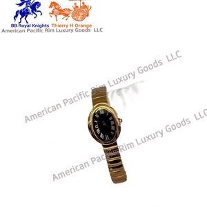 Montre à quartz avec cadran ovale doré et chiffres romains pour femmes, bracelet en acier inoxydable, montre habillée pour un usage quotidien, Cartieres - Product Image 2