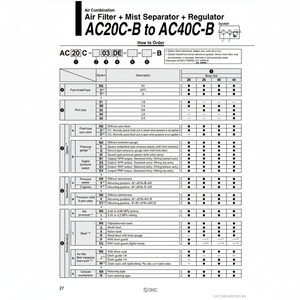 Pièces pneumatiques de AC30C-03E1-V1-B de combinaison d'air de SMC Pneumatics - Product Image 1