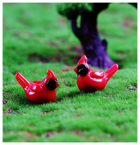 Figurines en résine miniatures de petits oiseaux rouges mignons de dessin animé, breloques pour enfants, vente en gros pour la décoration de la maison, du <span class=keywords><strong>jardin</strong></span> féerique et de l'aquarium - Product Image 4
