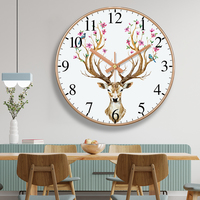 Jam Dinding Analog Quartz Senyap Bergaya Nordik Kreatif dengan Motif Langit Berbintang untuk Kamar Tidur dan Ruang Tamu, Cocok untuk Dekorasi Kembali ke Sekolah