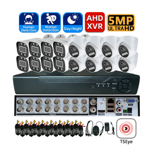 ชุดกล้องวงจรปิด TSEye 16CH 5MP AHD DVR XVR พร้อมระบบตรวจจับความเคลื่อนไหว ภาพสีเต็มรูปแบบในเวลากลางคืน สำหรับบ้าน ระบบอนาล็อก OEM - Product Image 1