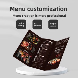 Menus pliés personnalisés avec impression offset sur papier et carton double couche, design écologique et portable pour les chaînes de restauration rapide - Product Image 4