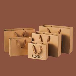 Sacs en papier kraft personnalisés de luxe pour la vente au détail 2025, logo de marque imprimé, écologiques, résistants à la graisse - Product Image 3