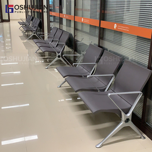 Banc d'attente d'aéroport en aluminium avec 3 sièges en PU pour salle d'attente - Product Image 2