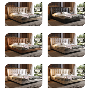 Cao cấp thiết kế khách sạn hiện đại lưu trữ giường bọc gỗ da khung Vua/Nữ Hoàng Kích thước ánh sáng ý khách sạn sang trọng nhà giường - Product Image 6