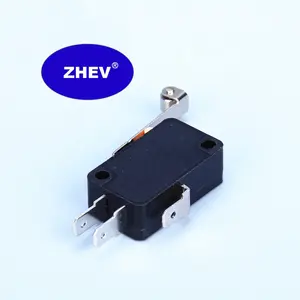 KW7-2 Reset Black Body Micro Switch With 16A 125V 3 Pin Momentary