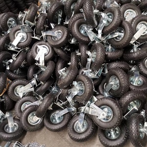 Roues à roulettes pneumatiques rigides en acier inoxydable fabriquées en usine, 3,50-4, 10 pouces - Product Image 2