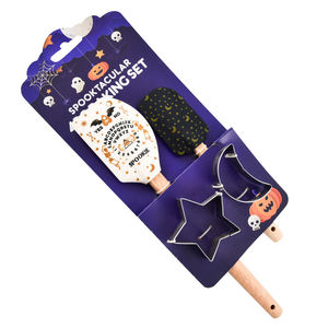 Nhà bếp <span class=keywords><strong>scraper</strong></span> chịu nhiệt tái sử dụng Silicone in ấn nấu nướng spatulas với gỗ xử lý - Product Image 2