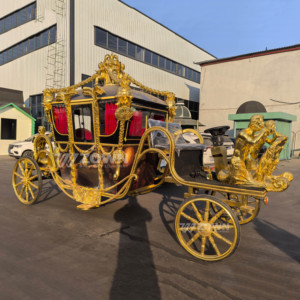 Chariot royal électrique ZOWN Top Crown Sculpture avec cadre doré pour les excursions de luxe dans les parcs à thème - Product Image 2