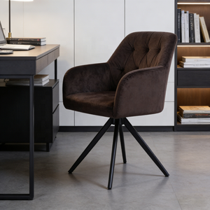 Silla de Comedor Moderna al por Mayor, Sillón Tapizado en Terciopelo con Respaldo Acolchado y Patas de Metal Negro para Restaurante - Product Image 5