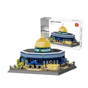 983 Piezas <span class=keywords><strong>de</strong></span> Ladrillos <span class=keywords><strong>de</strong></span> Plástico ABS, Mezquita Famosa, la Cúpula <span class=keywords><strong>de</strong></span> la Roca, Monte del Templo, Monte Al-Aqsa en Jerusalén, Artículos Islámicos para Ramadán - Product Image 1