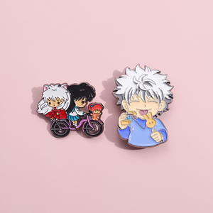 2 Desain Anime Inuyasha Inuyasha & Kagome Higurashi Bros Pin Kartun Karakter Lucu Anime Bros Pin Enamel Alloy untuk Wanita - Product Image 3