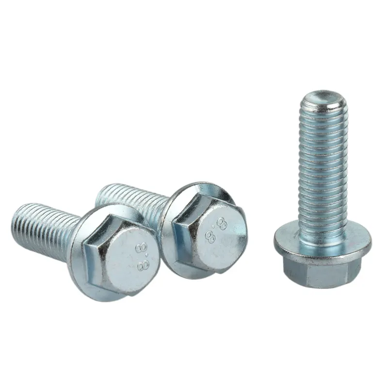 Tornillos de brida hexagonal exterior galvanizada de acero al carbono de grado 8,8 tornillo de junta perno de brida hexagonal