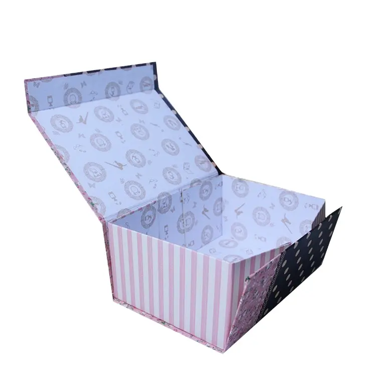 Caja de regalo de papel de almacenamiento con tapa abatible, plegable, magnética, Eco, personalizada