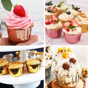 Moules à <span class=keywords><strong>muffins</strong></span> en <span class=keywords><strong>papier</strong></span> de qualité alimentaire de 3,5 oz, jetables, résistants au four, pour cupcakes, ramequins, emballages pour gâteaux de mariage et d'anniversaire - Product Image 2