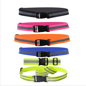 En471 Klasse 2 gut sichtbare reflektierende Taille fluor zierende elastische Polyester gewebe Taille Sicherheit reflektierende Gürtel band - Product Image 2