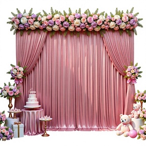 Gogoparti Tenda Scenografica con Paillettes Oro Rosa 10x10FT 5x10FT, 2 Pannelli Senza Pieghe, Glitter per Fotografia, Compleanni, Matrimoni - Product Image 1