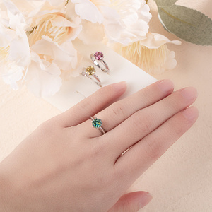 Bagues de fiançailles en moissanite classique 1C, forme ronde, argent 925, <span class=keywords><strong>bijoux</strong></span>, cadeau de fête, taille 5-9, <span class=keywords><strong>bijoux</strong></span> fins - Product Image 3