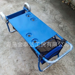 Folding Portable Beach Cart 1140x490x490mm 2 Wheels Iron Material Multipurpose Cargo <b>Trolley</b> For Camping - Product Image 4
