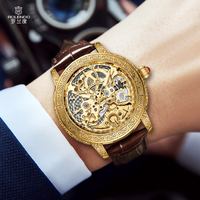 Montre automatique pour homme, montre mécanique automatique en acier gravé et ajouré - Montre élégante pour homme d'affaires