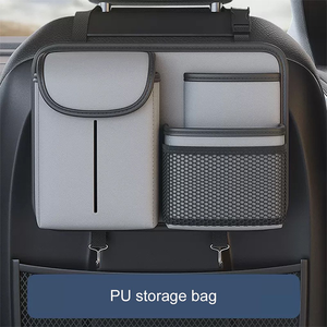 Sac de rangement pour siège arrière de voiture en cuir PU de qualité supérieure avec porte-mouchoirs, grande capacité, organisateur de siège arrière pour l'intérieur du véhicule - Product Image 6