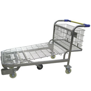 कारखाने की बिक्री तार जाल सतह 500 किलोग्राम RH-WT03 भारी शुल्क पांच पहिया गोदाम हैंड गाड़ी टोकरी के साथ हाथ की ट्रॉली - Product Image 1