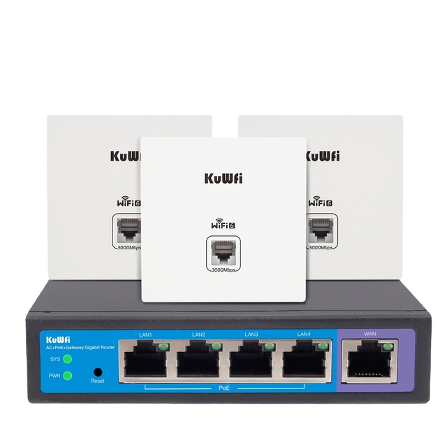 Inwall AP+AC Router Wireless Local Area Network Centralized Control Smart Access Gateway WiFi6 Router for Indoor WiFi Coverage