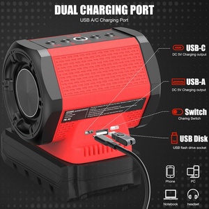 <span class=keywords><strong>Altavoz</strong></span> Portátil Compatible con Baterías Mil Waukes de 18V con Carga USB-A/C para Obras de Construcción, Campamentos y Fiestas - Product Image 2