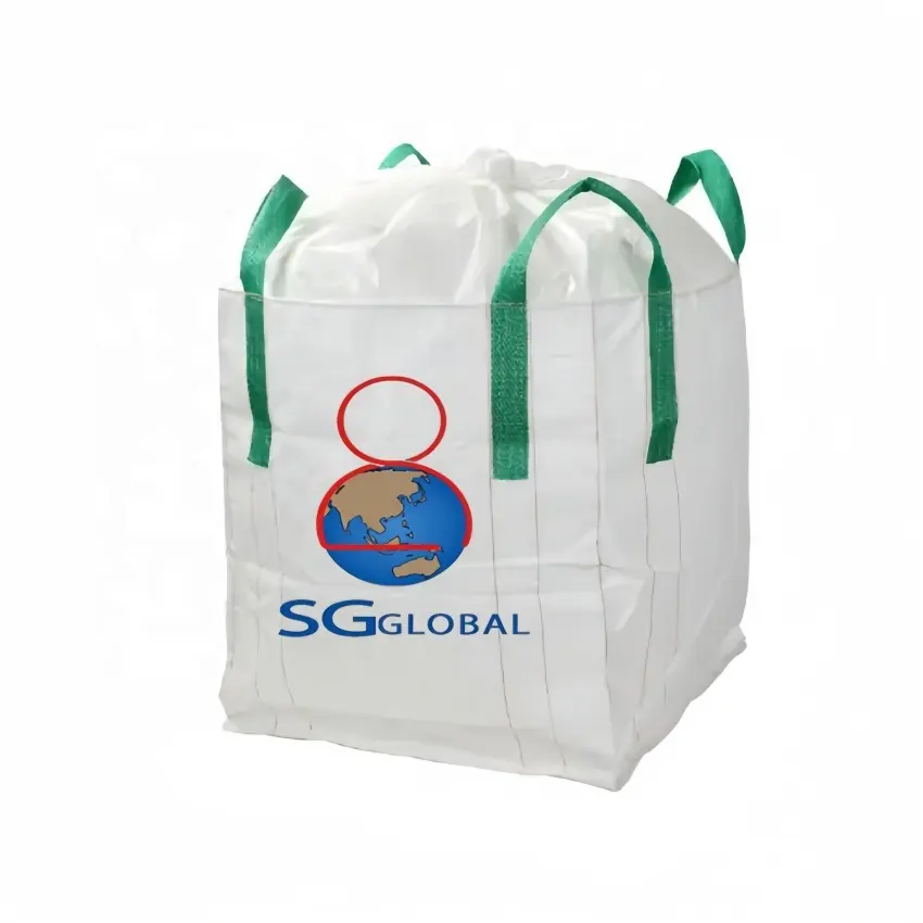 SGglobal di alta qualità tessuto PP una tonnellata alla rinfusa fabbrica 1000kg grande borsa resistente in metallo di silice 2000kg Super sacco in fibra