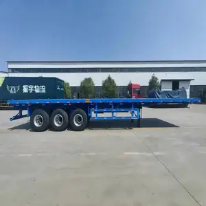 3 Axle 4 Axle 40T 60T Flatbed Flat Bed Container Semi Trailer Used Truck Trailer For Africa Steel Ce Semi-trailer 28 Tons