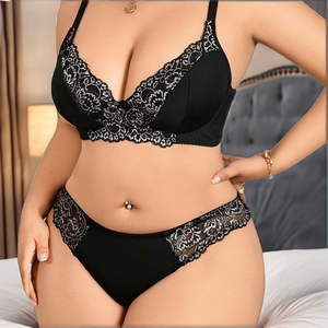 Conjunto de sujetador sexy de talla grande sin aros, acolchado, push-up, de corte alto, copa completa, sin costuras, cómodo, transpirable y ecológico. - Product Image 2