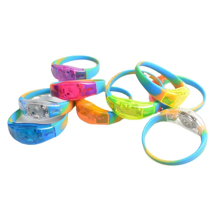 Rave party accessories led flashing bracelet silicone bracelet