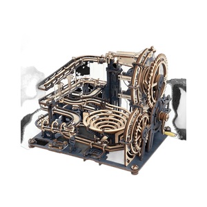 Kit de Construcción de Pistas de Canicas 3D de Madera para Niños, Juguete DIY para Aficionados - Temática de Puerto Espacial de Canicas, Dificultad 3 Estrellas - Product Image 2