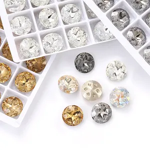 Lan Guang 도매 원형 K9 유리 모조 다이아몬드 대량 포인트 백 크리스탈 모조 다이아몬드 의류 네일 장식
