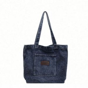 Bolsa de Lona para la Vida Diaria, Venta de Fábrica, Bolsa de Mezclilla de Gran Capacidad, Plegable, para Compras, con Logotipo Personalizado - Product Image 1