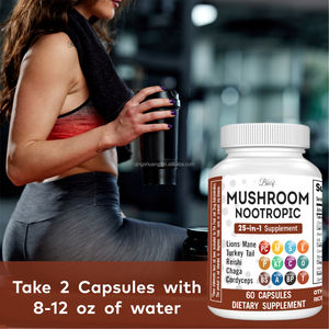 Suplementos de Hongos Varios de Marca Propia: Melena de León, Reishi, Cordyceps, Cápsulas para la Salud del Sistema Inmunológico, la Memoria Cerebral y el Sueño en Adultos - Product Image 6