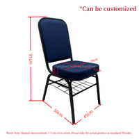 Chaise de banquet empilable avec cadre métallique et sac en filet pour événements et hôtels