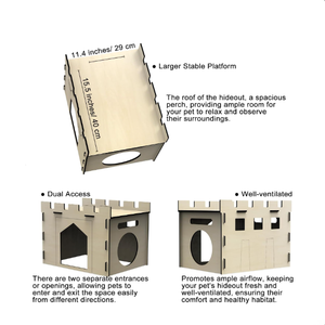 Château de lapin en bois détachable, tour d'escalade multi-niveaux, adapté aux lapins et aux hamsters d'intérieur, cabane cachée - Product Image 4